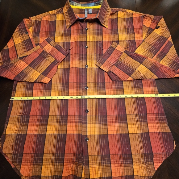 Levi's Silver Tab Men's Button Down Long Sleeves Dress Shirt Orange Size XL - Picture 9 of 12